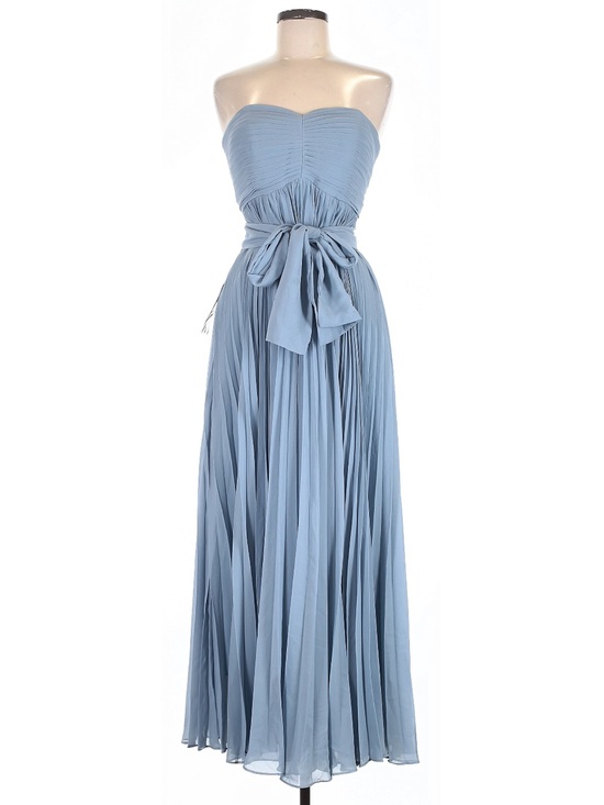 Source Unknown Dresses & Skirts - Source Unknown Strapless Light Blue Chiffon Maxi Dress with Waist Bow